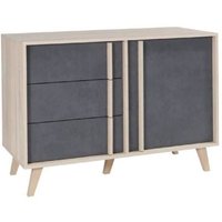 Sideboard buffet klein Modell malmö helles Eichenholz und Betongrau von MEUBLORAMA