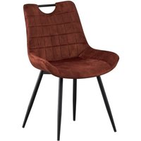 Stuhl 'NINO' Samt Rost, Maße H84 x B56 x T62,5, ideal für Ihre Küche oder Ihr Esszimmer. von MEUBLORAMA