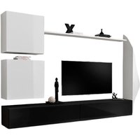 Wand-Möbelset für das Wohnzimmer switch viii. Designer-Wand-TV-Möbel, in glänzendem Schwarz und Weiß. Wand-Möbelset für das Wohnzimmer switch viii. Designer-Wand-TV-Möbel, in glänzendem Schwarz und Weiß. von MEUBLORAMA