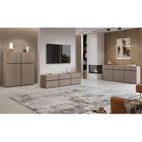 Wohnzimmermöbel-Set havana – Hohe Anrichte, TV-Möbel, niedrige Anrichte – Modernes Design in Beige und Schwarz von MEUBLORAMA