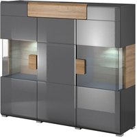 XL150cm Buffet aus der ohio Kollektion. Integrierte LED-Beleuchtung. Farben Anthrazitgrau und Eiche. von MEUBLORAMA