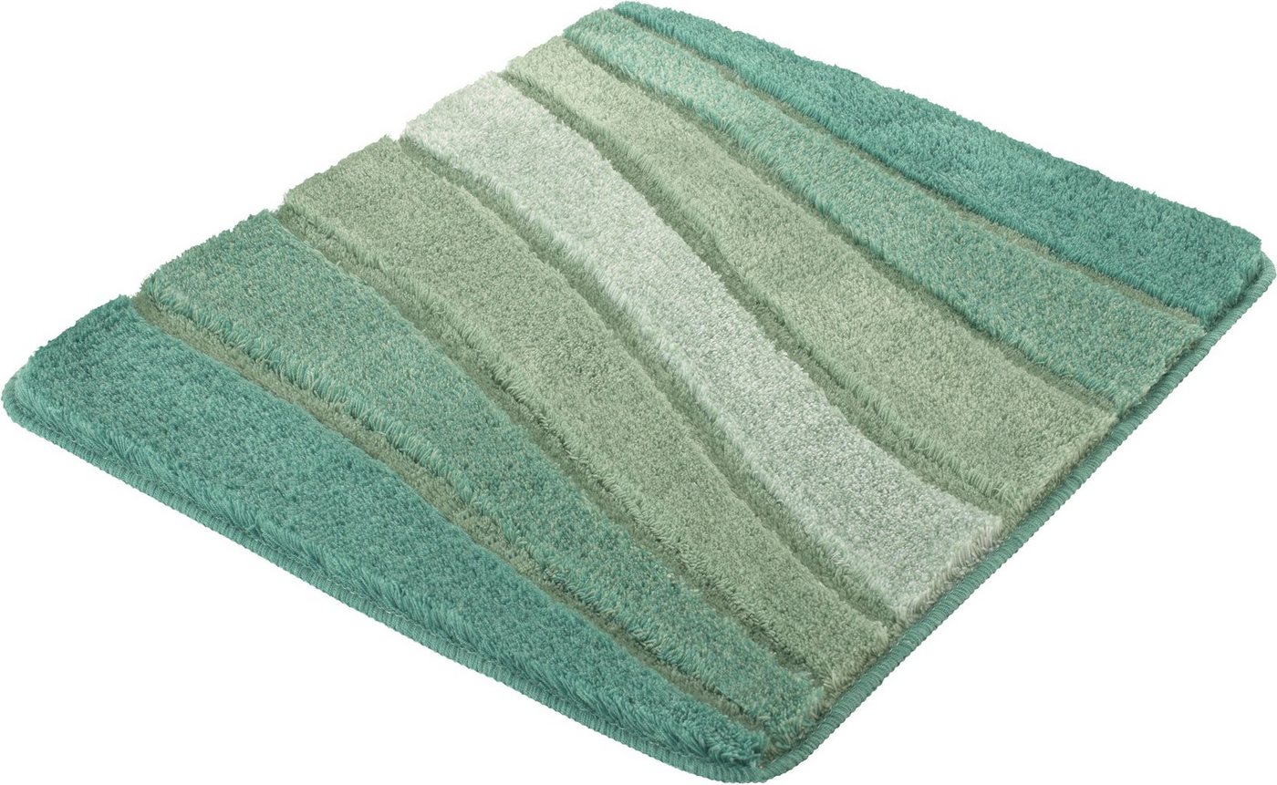 Badematte Ocean MEUSCH, Höhe 23 mm, rutschhemmend beschichtet, fußbodenheizungsgeeignet, Kunstfaser, rechteckig, Badteppich, Wellen Design, mit Farbverlauf, Hoch-Tief Effekt, waschbar von MEUSCH