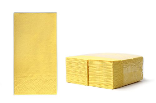 Zelltuchservietten Tissue 33x33 cm, 2-lagig, 1/8 Falz, gelb, 1280 Stück je Karton, Servietten intensive Farben, hochwertige Tischdekoration günstig kaufen von MEV