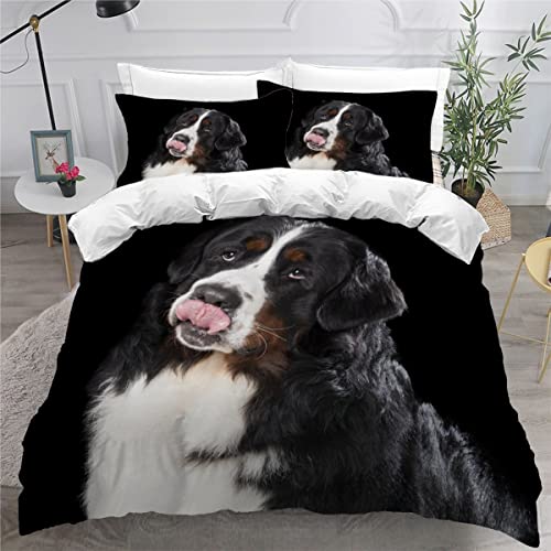 MEVASA Berner Sennenhund Bettwäsche 220x240 3D Motiv Flauschige Bettbezug Süßer Welpe Schwarz Qualität Luxus Atmungsaktiv Allergiker Mikrofaser Betten Set 3 Teilig mit Reißverschluss MEVASA Berner Sennenhund Bettwäsche 220x240 3D Motiv Flauschige Bettbezug Süßer Welpe Schwarz Qualität Luxus Atmungsaktiv Allergiker Mikrofaser Betten Set 3 Teilig mit Reißverschluss von MEVASA