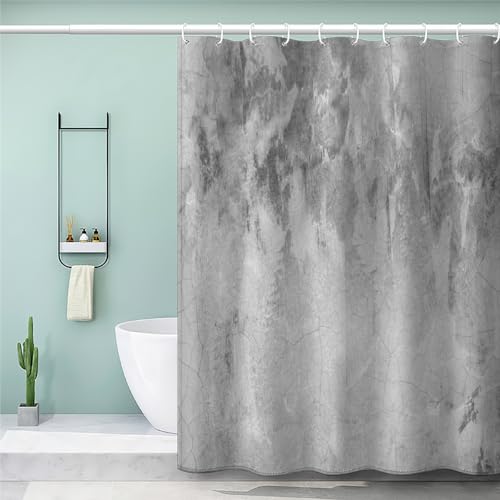 MEVASA Duschvorhang 180x200 Marmor Wasserdicht Duschvorhang mit 12 Ring 3D Motiv Textil Grau Badezimmer Vorhänge Hohe Qualität von MEVASA