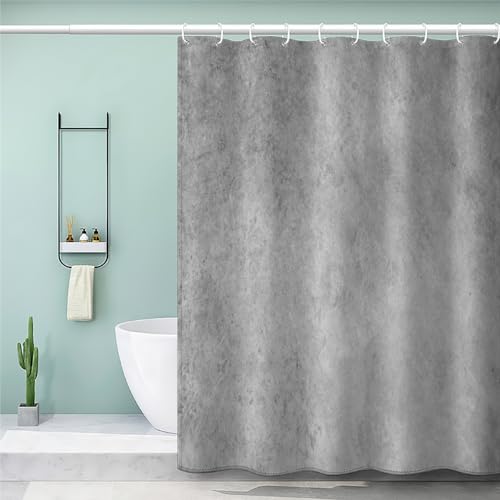 MEVASA Duschvorhang 240x200 Anti Schimmel Lang Duschvorhang Marmor Graue Abstrakte Textur Duschvorhang Set mit 12 Ringe Extra Breit Duschvorhang Wasserdicht Waschbar von MEVASA