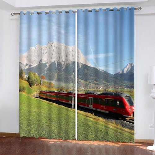 MEVASA Vorhänge Form Zug Retro Vorhang Verdunkelungsvorhang 2 Stück Blickdicht Ösenvorhang Wohnzimmer Beere Glas 3D Motiv Polyester Vorhang Höhe 200 x Breite 200 cm x B 200 cm MEVASA Vorhänge Form Zug Retro Vorhang Verdunkelungsvorhang 2 Stück Blickdicht Ösenvorhang Wohnzimmer Beere Glas 3D Motiv Polyester Vorhang Höhe 200 x Breite 200 cm x B 200 cm von MEVASA