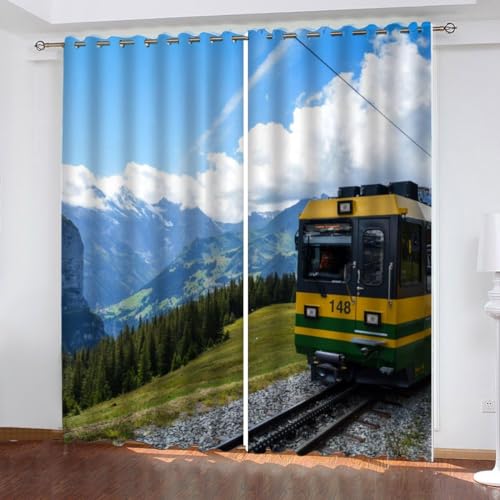 MEVASA Vorhänge Form Zug Retro Vorhang Verdunkelungsvorhang 2 Stück Blickdicht Ösenvorhang Wohnzimmer Beere Glas 3D Motiv Polyester Vorhang Höhe 200 x Breite 200 cm x B 200 cm MEVASA Vorhänge Form Zug Retro Vorhang Verdunkelungsvorhang 2 Stück Blickdicht Ösenvorhang Wohnzimmer Beere Glas 3D Motiv Polyester Vorhang Höhe 200 x Breite 200 cm x B 200 cm von MEVASA