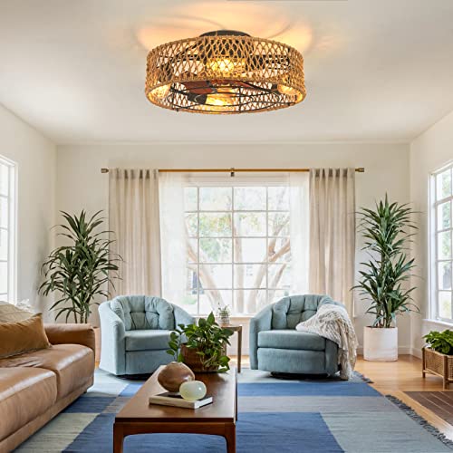 MEVZHH Antike Deckenventilatoren Mitpen, Remote, Industrieventilator Licht Decke Handgewebt Twine Motor Sommer/Modus Timer Deckenventilator Mit Beleuchtue27 X4 MEVZHH Antike Deckenventilatoren Mitpen, Remote, Industrieventilator Licht Decke Handgewebt Twine Motor Sommer/Modus Timer Deckenventilator Mit Beleuchtue27 X4 von MEVZHH