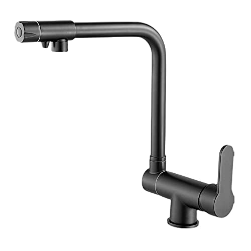 MEVZHH Armaturen, Vorderfküchenhahn Klappbarer Küchenmischerhahn Heißd Kalt 3-Wege Küchenwaschbecken Mischerhahn Mit Wasserfilter Weg Einhebel Küche Gebürstetes Nickel_Dual Spray-Modus/Schwarz/Einzelm MEVZHH Armaturen, Vorderfküchenhahn Klappbarer Küchenmischerhahn Heißd Kalt 3-Wege Küchenwaschbecken Mischerhahn Mit Wasserfilter Weg Einhebel Küche Gebürstetes Nickel_Dual Spray-Modus/Schwarz/Einzelm von MEVZHH