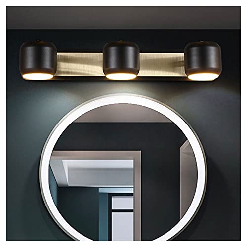 MEVZHH Bad Spiegelpen,Einfache 50Cm Spiegel Frontleuchten,Europäischer Stil Kreativersönlichkeit Schwarzehalter Drehbare Badezimmer Wandbildnebel 3 Köpfewandleuchte von MEVZHH