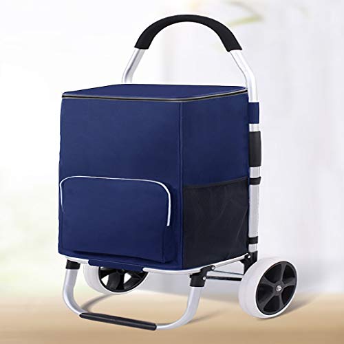 MEVZHH Bewegbare Hand Trucks Warenkorb Shoppicart Trailer Foldiportable Trolley Haushalt Trolley Lebensmittel Aluminumy Trolley 2-Rad Shoppitrolleys/C von MEVZHH