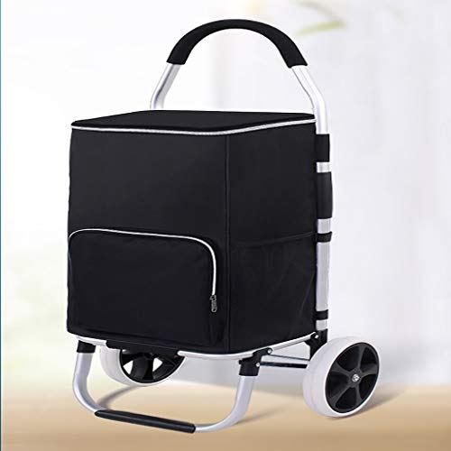 MEVZHH Bewegbare Hand Trucks Warenkorb Shoppicart Trailer Foldiportable Trolley Haushalt Trolley Lebensmittel Aluminumy Trolley 2-Rad Shoppitrolleys/Ein von MEVZHH