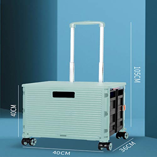 MEVZHH Bewegliche Hand Lkw Warenkorb Lebensmittel Shoppicart Haushalt Foldilight Trolley Frachtwagen Tragbare Heavy-Duty Aluminumy Trolley Withhandle Geeignet Für Reisewagen/C von MEVZHH