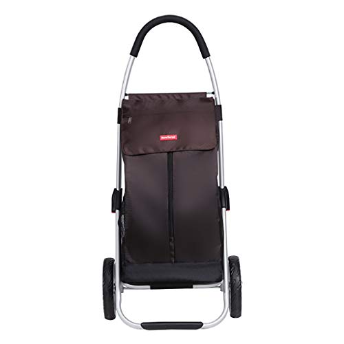 MEVZHH Bewegliche Hand Trucks Aluminiumlegierung, Klappbarer Einkaufswagen, Lebensmittel-Einkaufswagen Für Die Älteren Stillen Großen Räder, Tragbarer Push-Pull-Warenkorb, Klappbare Einkaufswagen/a/ von MEVZHH