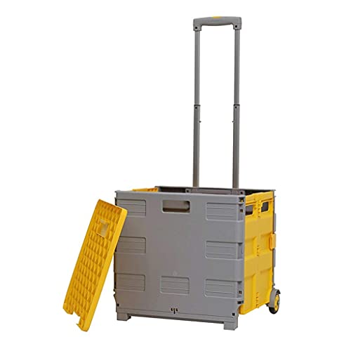 MEVZHH Bewegliche Hand Trucks Multifunktion Shoppicart Zwei-Rad-Vier-Rad-Klappwagen Tragbarer Leichter Hand Utility Cart Mit Sitz Lebensmittel/Gelb/2 Stäbe Von 45L MEVZHH Bewegliche Hand Trucks Multifunktion Shoppicart Zwei-Rad-Vier-Rad-Klappwagen Tragbarer Leichter Hand Utility Cart Mit Sitz Lebensmittel/Gelb/2 Stäbe Von 45L von MEVZHH