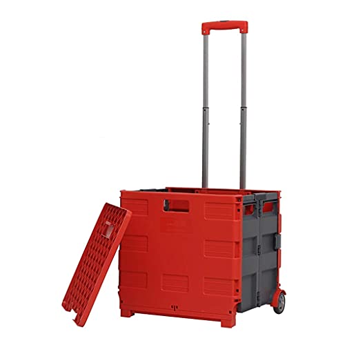 MEVZHH Bewegliche Hand Trucks Multifunktion Shoppicart Zwei-Rad-Vier-Rad-Klappwagen Tragbarer Leichter Hand Utility Cart Mit Sitz Lebensmittel/Rot/2 Stäbe Von 65L MEVZHH Bewegliche Hand Trucks Multifunktion Shoppicart Zwei-Rad-Vier-Rad-Klappwagen Tragbarer Leichter Hand Utility Cart Mit Sitz Lebensmittel/Rot/2 Stäbe Von 65L von MEVZHH