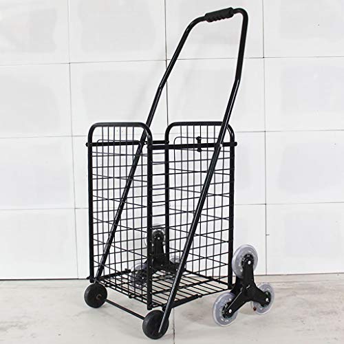 MEVZHH Bewegliche Hand Trucks Warenkorb Einkaufswagen Falten Einkaufswagen Tragbare Metall Aufbewahrungswagen/Schwarz/B MEVZHH Bewegliche Hand Trucks Warenkorb Einkaufswagen Falten Einkaufswagen Tragbare Metall Aufbewahrungswagen/Schwarz/B von MEVZHH