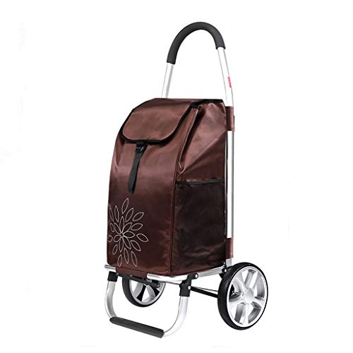 MEVZHH Bewegliche Handwagen Multifunktionsgepäckwagen Mit Rädern, Leichtgewicht Aluminiumlegieruklappwagen, 2-Rad-Multifunktions-Einkaufswagen, Haushalt Einkaufswagen/D/B von MEVZHH