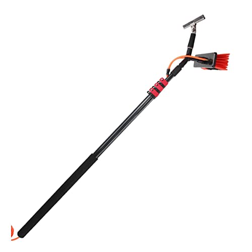 MEVZHH Bürsten, Fensterreinigungsstange, Wassergeführtekopbürste Mit Squeegee, 180 ° Drehbarer Bürstenkopf Solarpanel Aluminiumlegierungkop-Reinigungsbürste, 5,4 M / 17,7 Ft/6,0 M/19,7 Fuß von MEVZHH