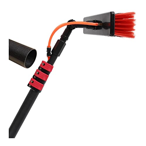 MEVZHH Bürsten, Wasser Geführte Pole Kit, Verstellbare Freinigupole - 180 ° Drehbare Bürste Kopfkopische Reinigubürste Outdoor Fglas Solarpanel Spray Waschmascwaschmascausrüstung, 6,0 M / 19,7 Fuß/10, von MEVZHH