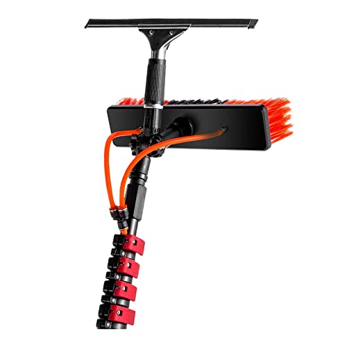 MEVZHH Bürsten, Wasserversorgupole, Outdoor Fensterreiniger Fensterreinigungswerkzeug (Glas, Solarpanel, Etc.) Professionelles 3-In-1-Kit: Scrubber Brush W/Spray Washer Fsqueegeecleanirod, 7.2M / 23 von MEVZHH