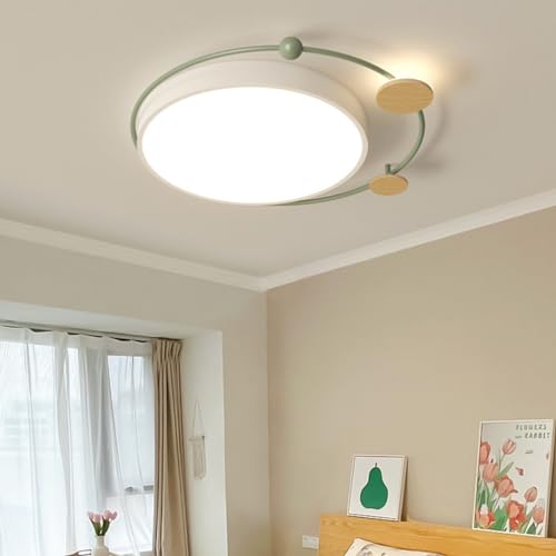 MEVZHH Chandeliers, 45 cm Grüne Deckenleuchte Moderne Dimmbare Deckenbeleuchtuschlafzimmer Wohnzimmer Kinderzimmer Led-Mit Fernbedienuaufhängelamrunde Ultradünne Panels Licht von MEVZHH