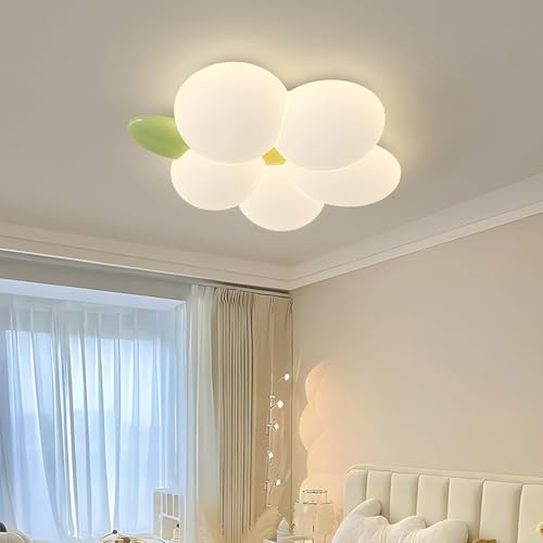 MEVZHH Chandeliers, Deckenleuchte Led Kinderlamblumen-Deckenleuchte Abnehmbar Mit Fernbedienukinderzimmer Schlafzimmer Wohnzimmer Mädchenzimmer Kinderzimmer Kreativ Grüne Blätter Dekoration Durchmesse von MEVZHH