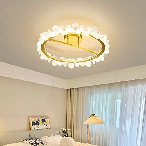 MEVZHH Chandeliers, Dimmbare Retro-Deckenleuchte 50 cm Led K9 Kristalld Runde Mit Fernbedienuschlafzimmer Wohnzimmer Kinderzimmer Esszimmer Hängelamblütenkreatives von MEVZHH