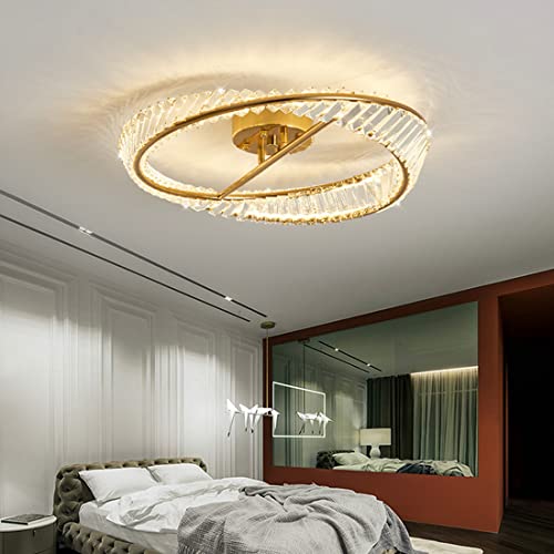 MEVZHH Chandeliers, K9 Retro Kristall Deckenleuchte Ledd Dimmbarendelleuchte Mit Fernbedienu50Cm Runde Esszimmer Schlafzimmer Wohnzimmer Deckenlamkinderzimmer Moderne Kreative Hängelicht von MEVZHH
