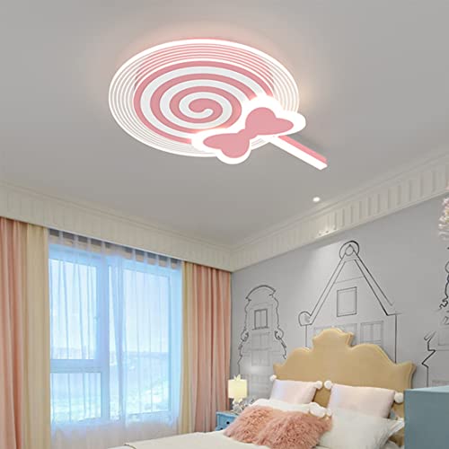 MEVZHH Chandeliers, Kinderzimmer 60 cm Pink Dimmbare Deckenleuchte Mädchenzimmer Süßes Cartoon Kinderlampen Mit Fernbedienuschlafzimmer Wohnzimmer Esszimmer Küche Licht von MEVZHH