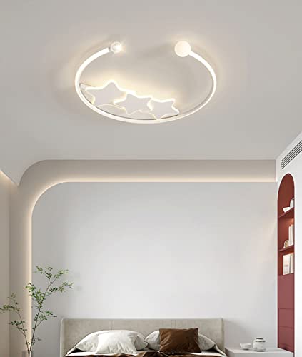 MEVZHH Chandeliers, Led-Dimmbar Runde Deckenleuchte Kristall Schlafzimmerlampen Sterne Modern Mit Fernbedienuschlafzimmer Wohnzimmer Esszimmer Küche Kinderzimmer 56 cm Deckenleuchte von MEVZHH