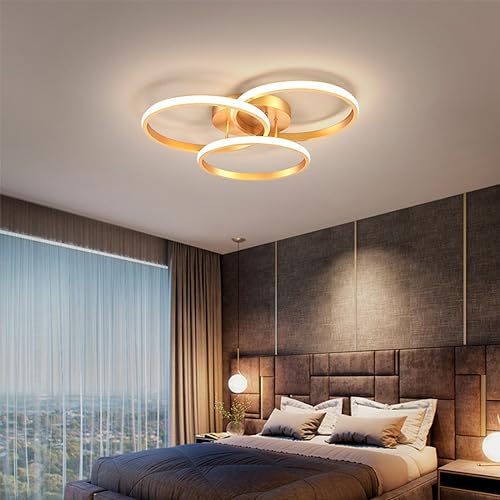 MEVZHH Chandeliers, Moderne Led Wohnzimmer Deckenleuchte,Dene Runde Dimmbare Mit Fernbedienung, Hängende Schlafzimmer Esszimmer Büro Kreativedlampemalistisch Retro Messideckenbeleuchtu55Cm von MEVZHH
