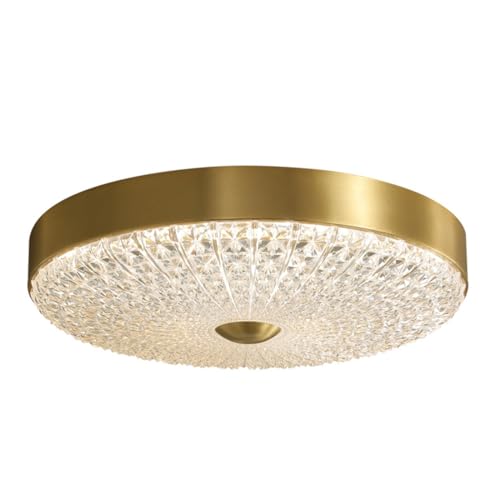 MEVZHH Chandeliers, Wohnzimmer Kristall Deckenleuchted Dimmbare Deckenlamled Runde 50 cm Platten Retro Schlafzimmer Esszimmer Büromit Fernbedienubeleuchtuacryllampenschirm von MEVZHH