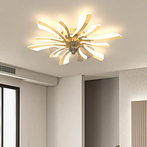 MEVZHH Deckenventilatoren Mitpen, Ferne Große Deckenleuchte Fan Kronleuchter Dimmbar 6 Geschwindigkeit Sommer/Deckenventilatoren Mitmoderne Deckenbeleuchtufür Schlafzimmer Wohnzimmer Lounge/D von MEVZHH