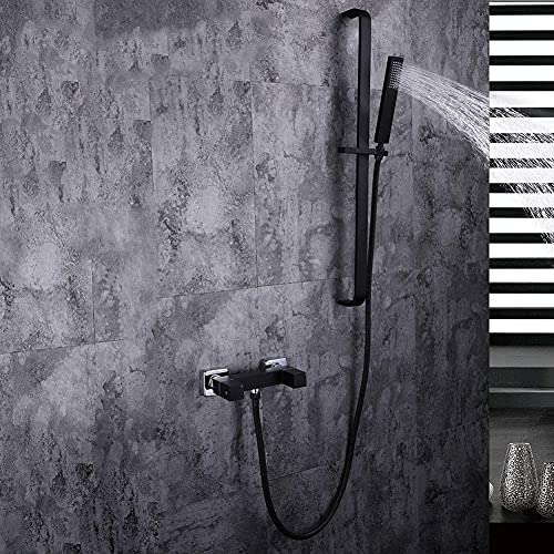 MEVZHH Duschhahn Set Schwarz, Dusche Set Mit Verstellbarem Schieberegler, Messiwandmontage Badezimmer Duschhahne, Badezimmer Heißesd Kaltes Wasser Mischhahn MEVZHH Duschhahn Set Schwarz, Dusche Set Mit Verstellbarem Schieberegler, Messiwandmontage Badezimmer Duschhahne, Badezimmer Heißesd Kaltes Wasser Mischhahn von MEVZHH