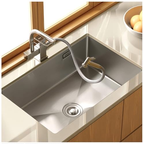 MEVZHH Edelstagebürstet Single Bowl Küchenspülen Mit Hahn & Montage Kit - Ideal Für Bard Prep Bereiche/E/68 * 45 * 21 cm MEVZHH Edelstagebürstet Single Bowl Küchenspülen Mit Hahn & Montage Kit - Ideal Für Bard Prep Bereiche/E/68 * 45 * 21 cm von MEVZHH