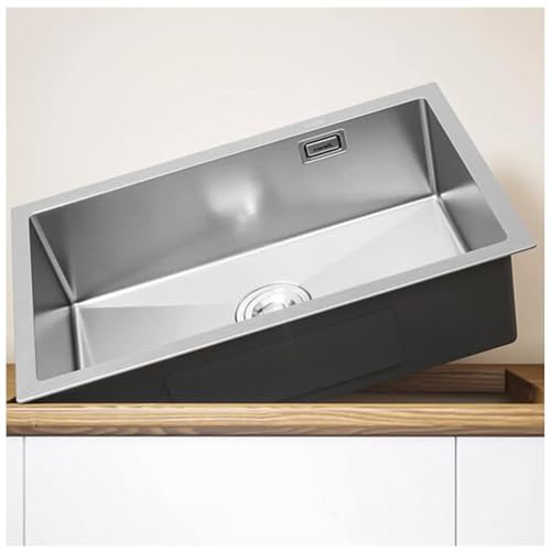 MEVZHH Edelstagebürstet Single Bowl Küchenspülen Mit Hahn & Montage Kit - Ideal Für Bard Prep Bereiche/Ein/75 * 45 * 21 cm von MEVZHH