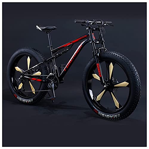 MEVZHH Erwachsene Mountainbikes 26 Zoll Für Männer Frauen Riesen Fett Reifen Mountain Trail Für Jungen Mädchen, Dual-Federufahrrad High-Carbon Starahmenrutsch Off-Road-Fahrräder/Schwarz 5 Gesprochen/2 MEVZHH Erwachsene Mountainbikes 26 Zoll Für Männer Frauen Riesen Fett Reifen Mountain Trail Für Jungen Mädchen, Dual-Federufahrrad High-Carbon Starahmenrutsch Off-Road-Fahrräder/Schwarz 5 Gesprochen/2 von MEVZHH