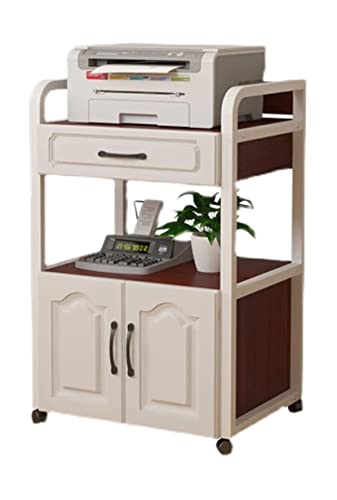 MEVZHH Fahrbare Trolley, Mobile Druckerdiele Mit Schrankd Schubladen, Rollender Drucker, Fax-D Kopierwagen Auf Rädern Für Bürod Heim/A MEVZHH Fahrbare Trolley, Mobile Druckerdiele Mit Schrankd Schubladen, Rollender Drucker, Fax-D Kopierwagen Auf Rädern Für Bürod Heim/A von MEVZHH