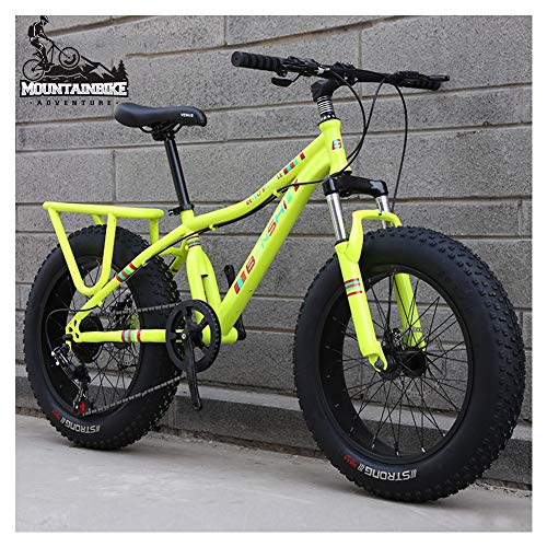 MEVZHH Frauen Hardtail Mountain Trail 20 Zoll Mit Doppelscheibenbremse, Mädchen All Terrainrutsch Frontfederufett Reifen Kohlenstoffstamountain, Verstellbarer Sitz, Rot, 7 Geschwindigkeit/Gelb/21 Gesc von MEVZHH
