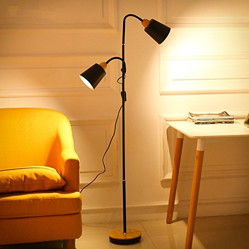 MEVZHH Fußbodenlampen, Moderne Geführte Augenschutz Studienzimmer Wohnzimmer Schlafzimmer Kopfplatte E27 Stehlicht/Weiß-9W/Schwarz-7Wremote Control Dimmi von MEVZHH