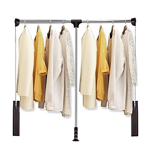 MEVZHH Große Schrankhebegeständer Trocknungsgeständer/Drop-Down-Schiene, Verstellbare Zieh-Down-Schrankstange, Geeignet Für Schrankbreite 1100-1600Mm, Bea30Kg / 1150-1500Mm von MEVZHH