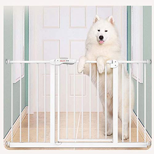MEVZHH Haustier Playpens Retractable Haustier Tor, Extra Breite Sicherheit Tor, Indoor Metall Weiß Druck Montiert Hund Tore Treppe-Balusters/175-184Cm/215-224Cm von MEVZHH