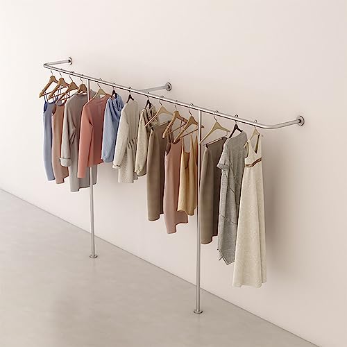 MEVZHH Industrielle Rohr Kleidurack Wand Montierte Kleidudisplay Stand Heavy Duty Silber Kleiduschiene Für Kreative Kleidustore T Geformte Einzelhandel Nizer Handtuch Hängende Schrank Lagerung/L250 * MEVZHH Industrielle Rohr Kleidurack Wand Montierte Kleidudisplay Stand Heavy Duty Silber Kleiduschiene Für Kreative Kleidustore T Geformte Einzelhandel Nizer Handtuch Hängende Schrank Lagerung/L250 * von MEVZHH