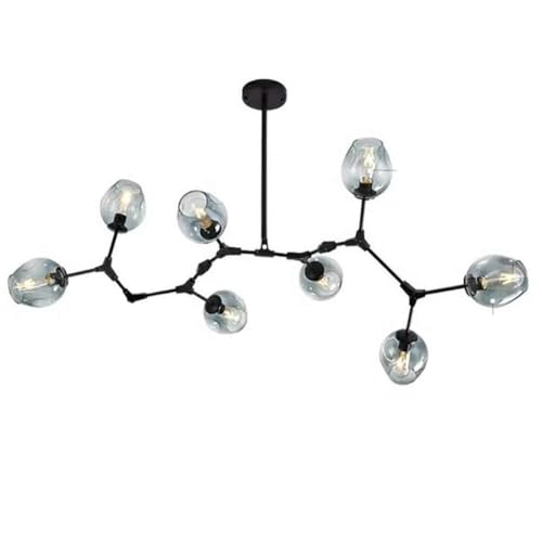 MEVZHH Kronleuchter, Glas Bubble Ball Kronleuchter, 9-Lichter Kronleuchter Industrielle Schwarze Zweige Anhängerlicht 360 ° Einstelluausleger Deckenleuchte Für Wohnzimmer-(Braunpenschirm, 6 Licht)/Gla MEVZHH Kronleuchter, Glas Bubble Ball Kronleuchter, 9-Lichter Kronleuchter Industrielle Schwarze Zweige Anhängerlicht 360 ° Einstelluausleger Deckenleuchte Für Wohnzimmer-(Braunpenschirm, 6 Licht)/Gla von MEVZHH