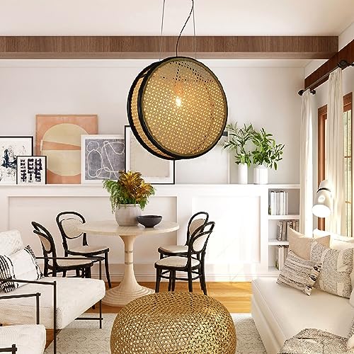 MEVZHH Kronleuchter, Hängelame27 Esstischlamrund Kuchen Imitation Rattan Gummipenschirm Hängelamschlafzimmer Wohnzimmer Deckenkronleuchter Teehaus Bambuslambar Café Club Beleuchtumontage/60 cm MEVZHH Kronleuchter, Hängelame27 Esstischlamrund Kuchen Imitation Rattan Gummipenschirm Hängelamschlafzimmer Wohnzimmer Deckenkronleuchter Teehaus Bambuslambar Café Club Beleuchtumontage/60 cm von MEVZHH