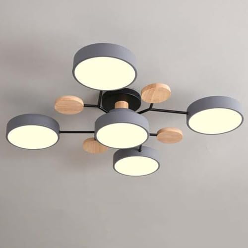 MEVZHH Kronleuchter, Holz Led Semi Fmount Deckenleuchten Modernes Zuhause Nordisches Molekül Weiß Nahe An Deckenleuchte Wohnzimmer Deckenbeleuchtufür Schlafzimmer Esszimmer Büro Küche/Grau/5 Licht MEVZHH Kronleuchter, Holz Led Semi Fmount Deckenleuchten Modernes Zuhause Nordisches Molekül Weiß Nahe An Deckenleuchte Wohnzimmer Deckenbeleuchtufür Schlafzimmer Esszimmer Büro Küche/Grau/5 Licht von MEVZHH