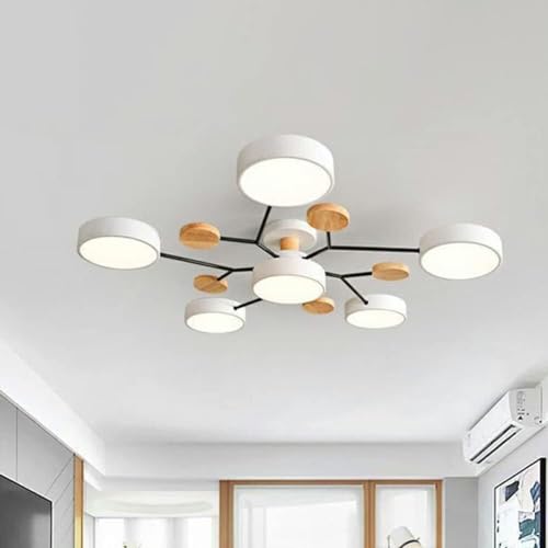 MEVZHH Kronleuchter, Holz Led Semi Fmount Deckenleuchten Modernes Zuhause Nordisches Molekül Weiß Nahe An Deckenleuchte Wohnzimmer Deckenbeleuchtufür Schlafzimmer Esszimmer Büro Küche/Weiß/6 Licht MEVZHH Kronleuchter, Holz Led Semi Fmount Deckenleuchten Modernes Zuhause Nordisches Molekül Weiß Nahe An Deckenleuchte Wohnzimmer Deckenbeleuchtufür Schlafzimmer Esszimmer Büro Küche/Weiß/6 Licht von MEVZHH