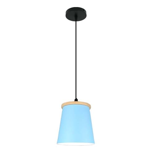 MEVZHH Kronleuchter, Indoor Kronleuchter Einfache Kreative Beleuchtumode Dekoration Anhängerlicht Retro Industrielle Hängelameinkopfpenschirm Für Foyer Frühstücksraum Küche Schlafzimmer/Blau von MEVZHH